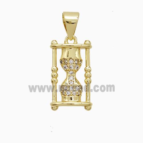 Copper Pendant Pave Zircon, Gold Plated