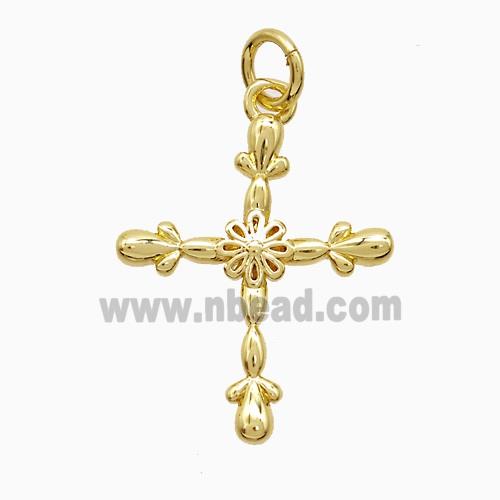 Copper Pendant Pave Zircon, Gold Plated