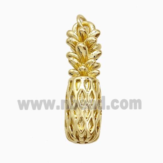 Copper Pendant Pave Zircon, Gold Plated