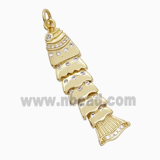 Copper Pendant Pave Zircon, Gold Plated