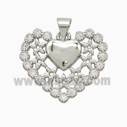 Copper Pendant Pave Zircon, Gold Plated