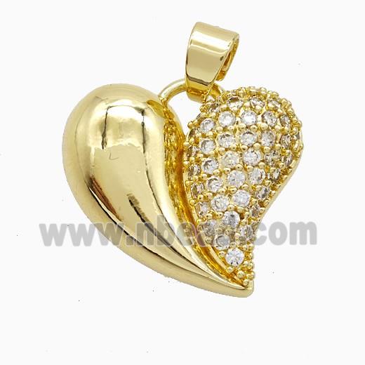 Copper Pendant Pave Zircon, Gold Plated