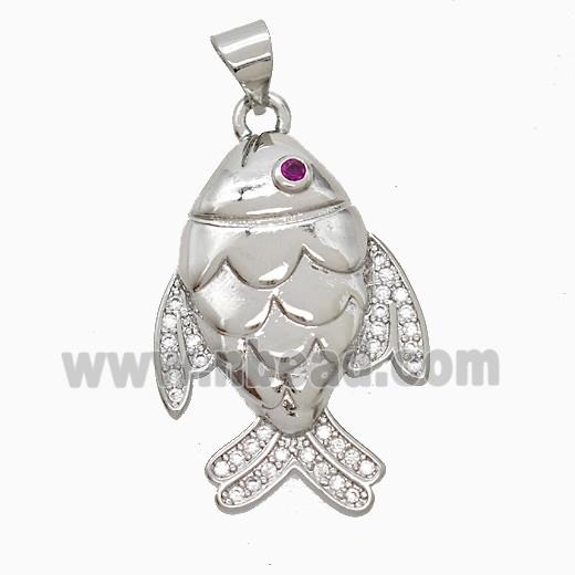 Copper Pendant Pave Zircon, Gold Plated