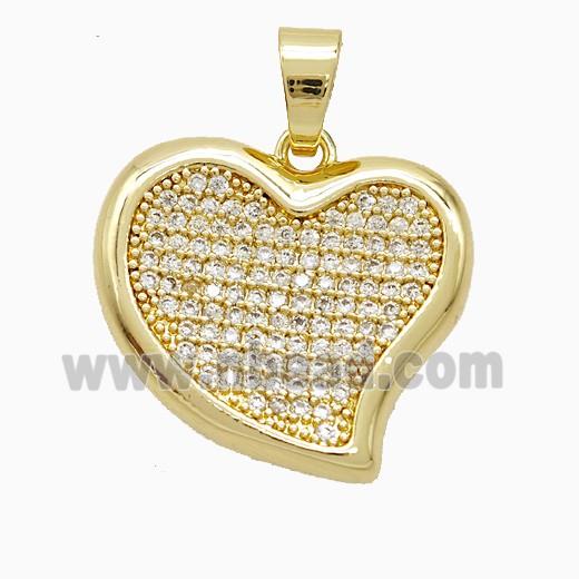 Copper Pendant Pave Zircon, Gold Plated