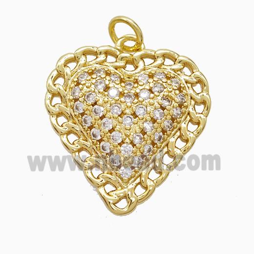 Copper Pendant Pave Zircon, Gold Plated