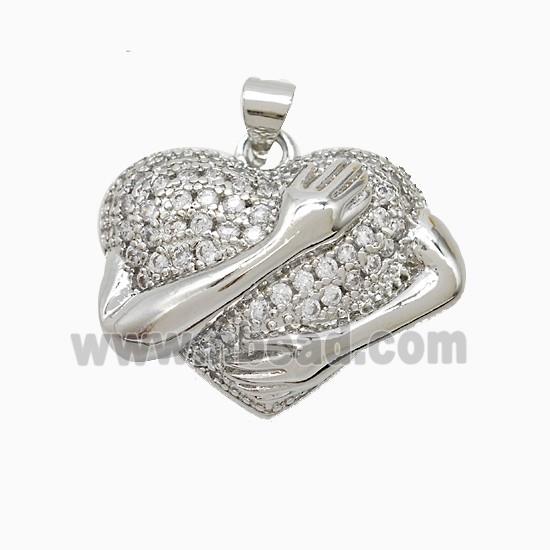 Copper Pendant Pave Zircon, Gold Plated
