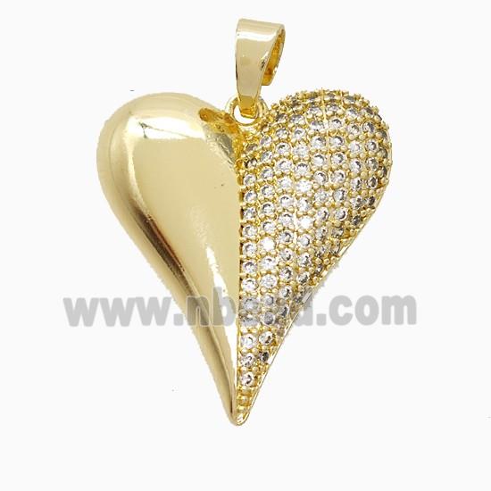 Copper Pendant Pave Zircon, Gold Plated