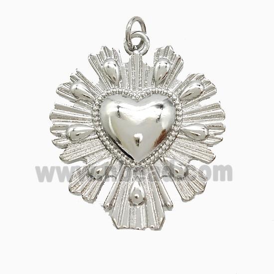 Copper Pendant Pave Zircon, Gold Plated