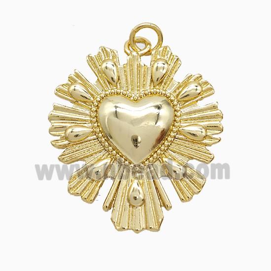 Copper Pendant Pave Zircon, Gold Plated