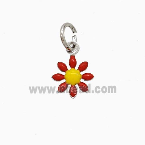 Enamel Copper Pendant Pave Zircon, Gold Plated