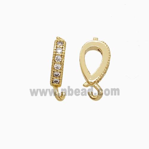 Copper Bail Pave Zirconia Gold Plated