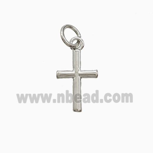 Copper Cross Pendant Platinum Plated