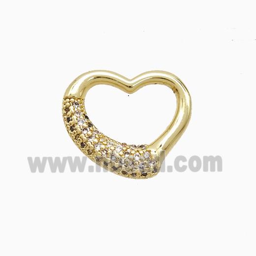 Copper Heart Pendant Pave Zirconia Gold Plated