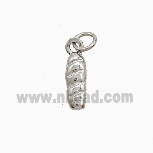 Copper French Baguette Pendant Platinum Plated