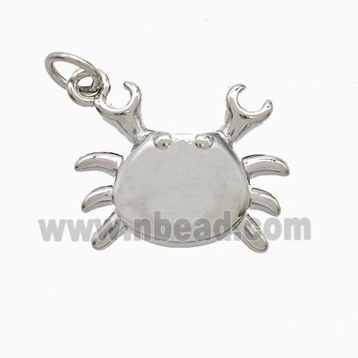 Copper Crab Pendant Platinum Plated