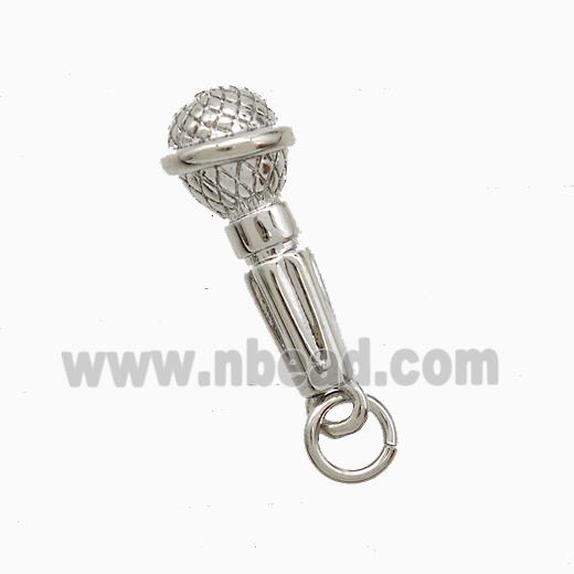 Copper Microphone Pendant Platinum Plated