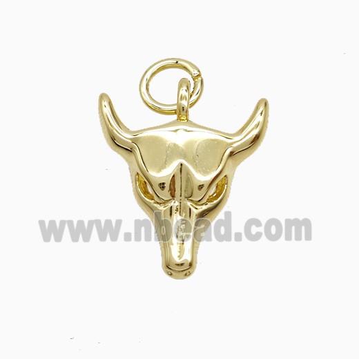Copper Bullhead Pendant Gold Plated