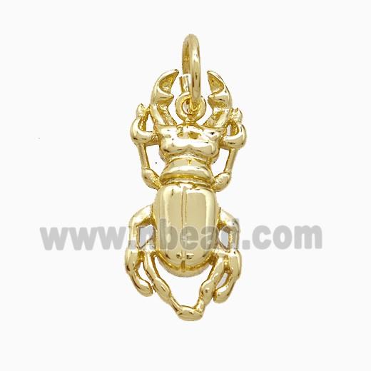 Copper Beetle Pendant Gold Plated
