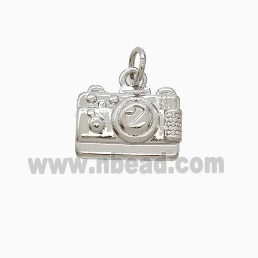Copper Camera Pendant Platinum Plated