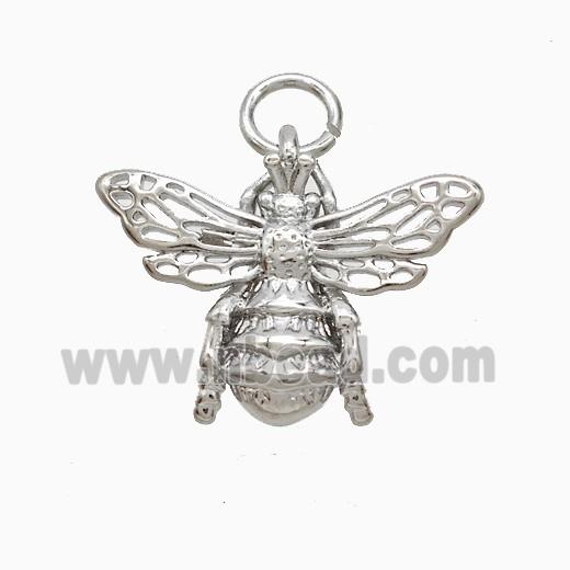 Copper Honeybee Pendant Platinum Plated
