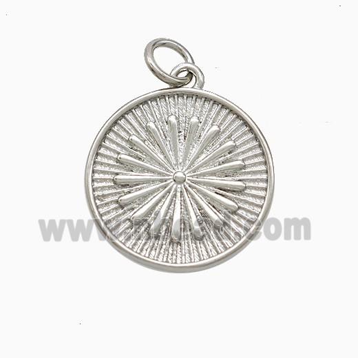 Copper Sun Pendant Platinum Plated