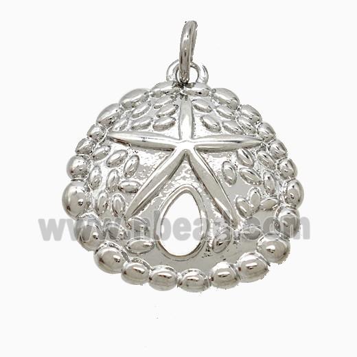 Copper Conch Shell Starfish Pendant Platinum Plated