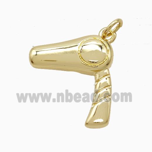 Copper Hairdriver Pendant Gold Plated