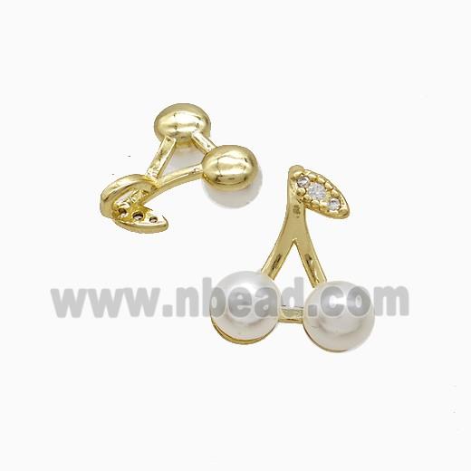 Copper Cherry Pendant Pave Resin Gold Plated