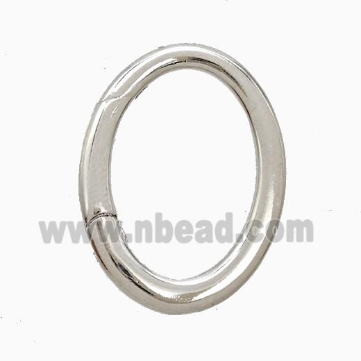 Copper Carabiner Clasp Oval Platinum Plated