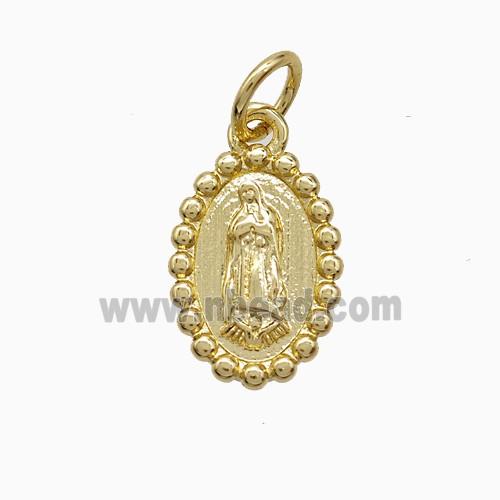Copper Virgin Mary Pendant Gold Plated