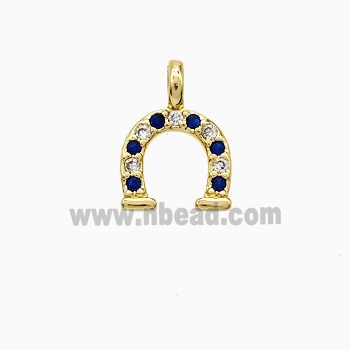 Copper Horseshoe Pendant Pave Zirconia Gold Plated