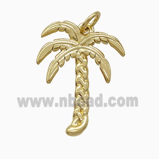Coconut Tree Copper Palm Pendant Gold Plated