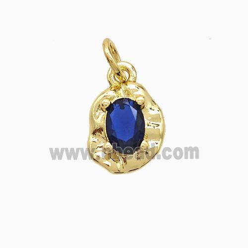 Copper Leaf Pendant Pave Crystal Glass Gold Plated