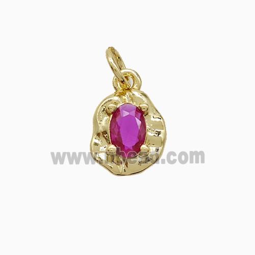 Copper Leaf Pendant Pave Crystal Glass Gold Plated