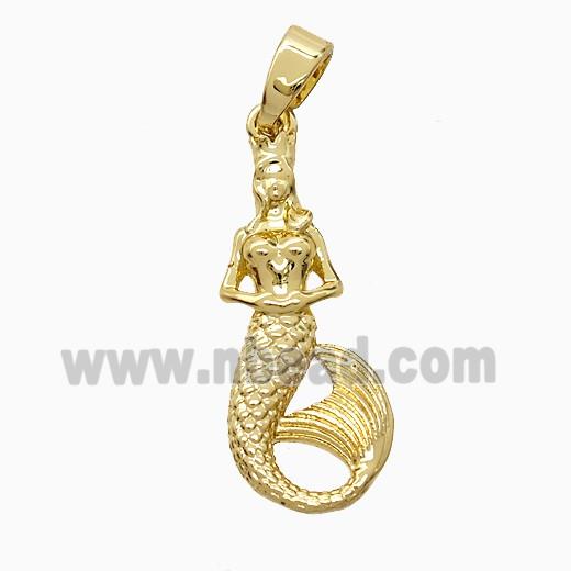 Copper Mermaid Pendant Gold Plated