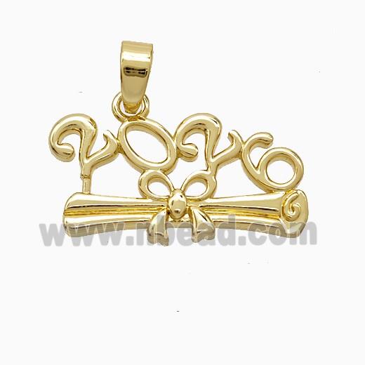 Class Of 2026 Graduation Diploma Pendant Copper Gold Plated