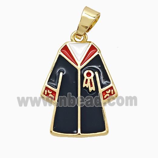 Copper Graduation Clothing Pendant Enamel Gold Plated