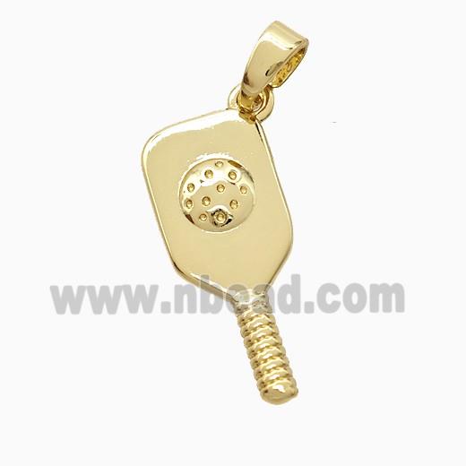 Copper Pickleball Paddle Pendant Sports Gold Plated