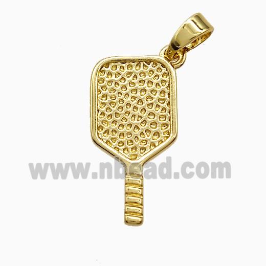 Copper Pickleball Paddle Pendant Sports Gold Plated