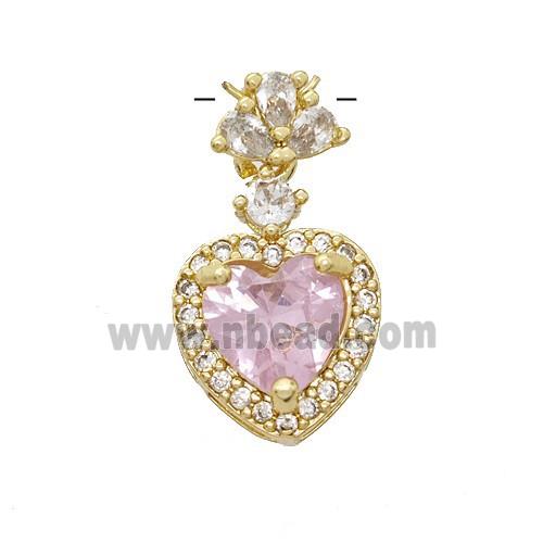 Copper Pendant Pave Zircon, Gold Plated