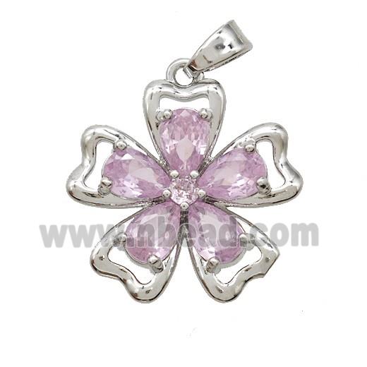 Copper Pendant Pave Zircon, Gold Plated