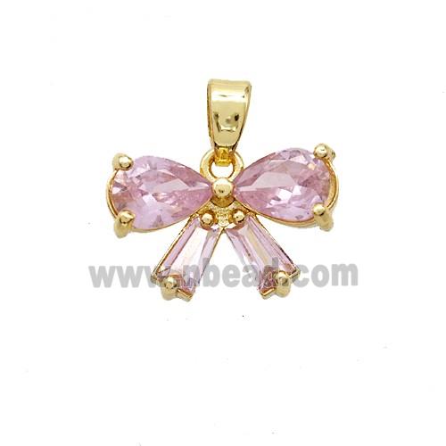 Copper Pendant Pave Zircon, Gold Plated