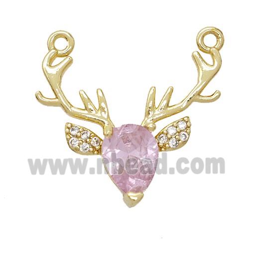 Copper Pendant Pave Zircon, Gold Plated