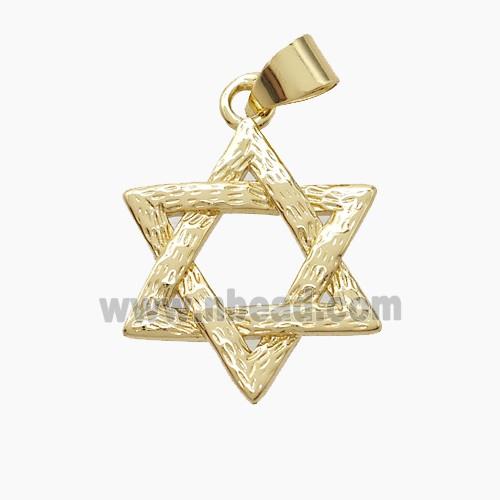 Copper David Star Pendant Gold Plated
