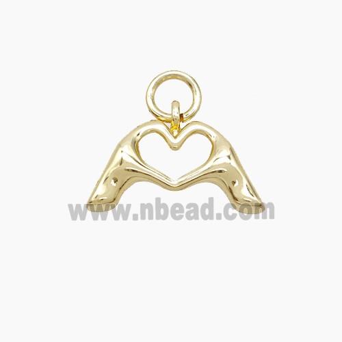 Copper Hand Heart Pendant Lover Gold Plated