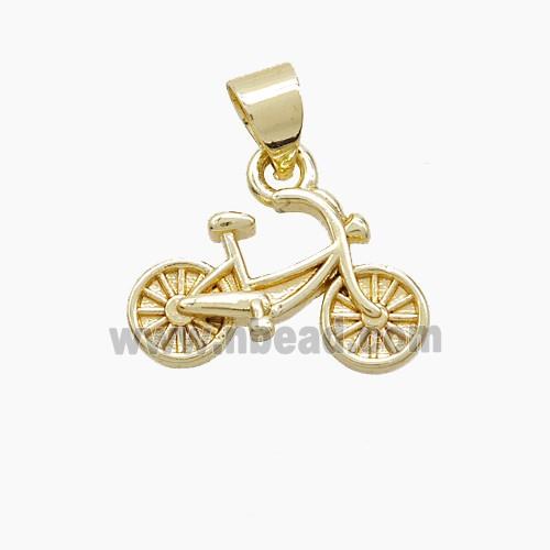 Copper Bicycle Pendant Gold Plated