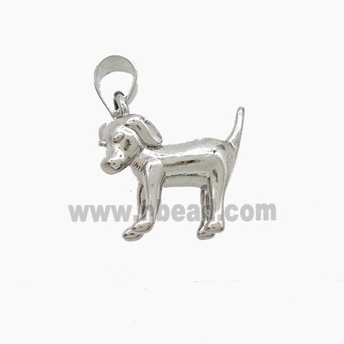Copper Dog Pendant Platinum Plated