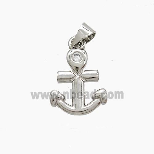 Copper Anchor Pendnat Platinum Plated