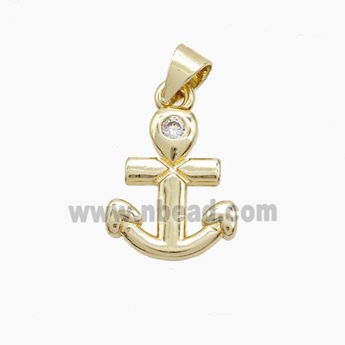 Copper Anchor Pendnat Gold Plated