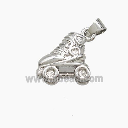 Copper Skates Pendant Shoe Platinum Plated